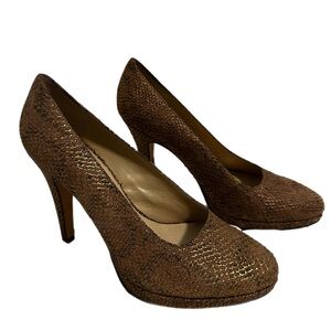 Julie Lopez Textured Brown Heels